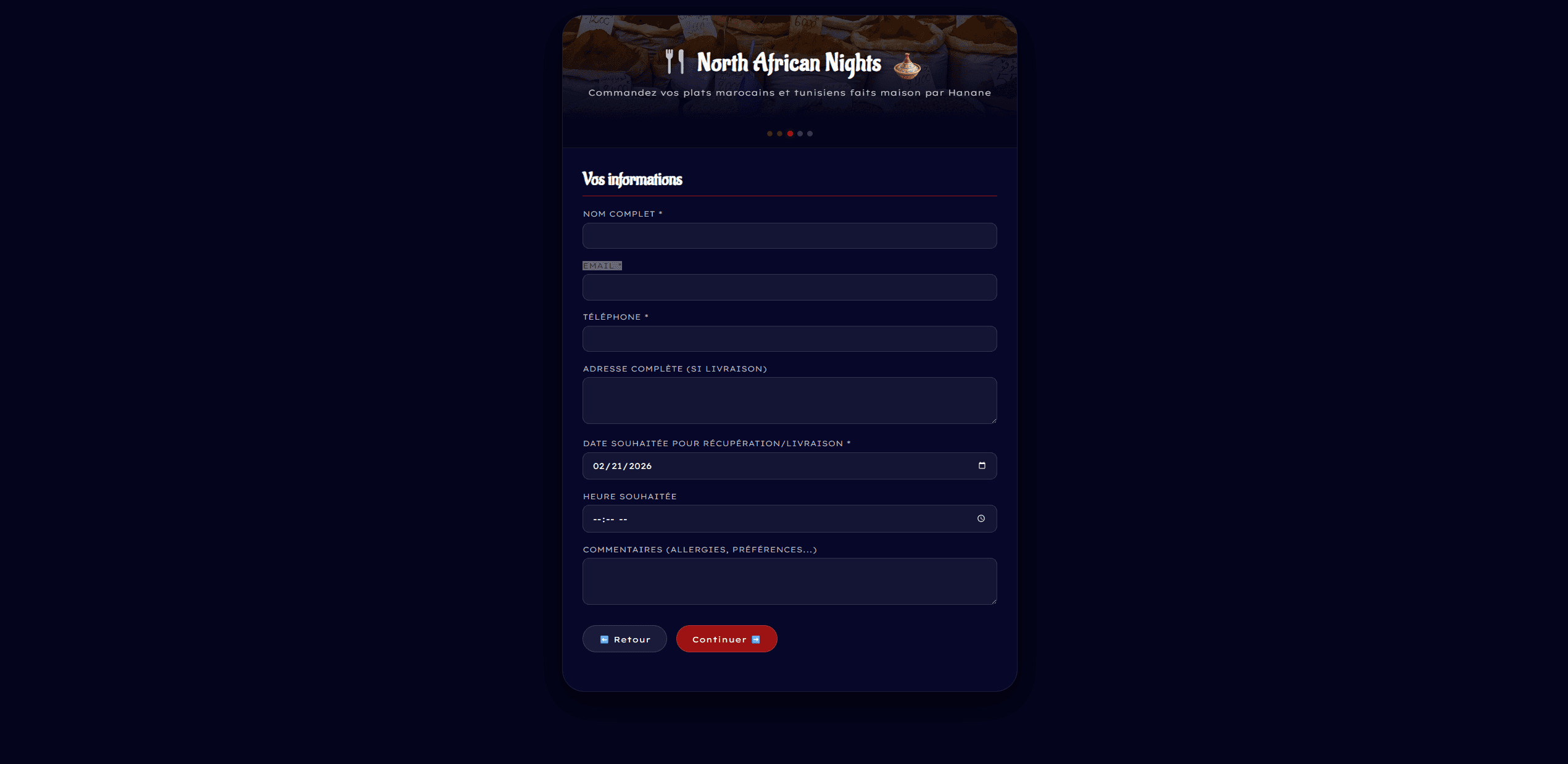 North African Nights — Interface de commande 2