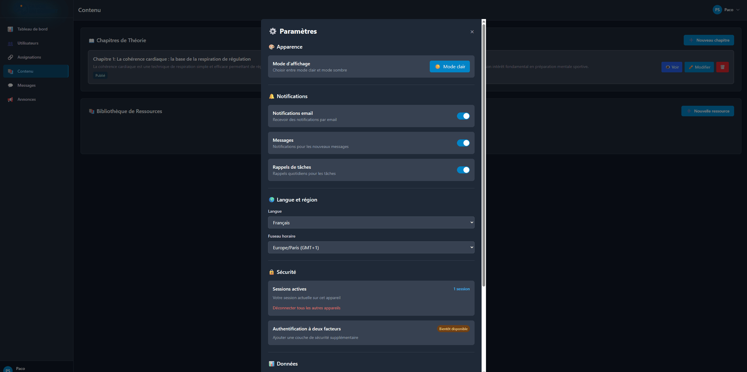 La Voie du Sommet — Admin Dark 2
